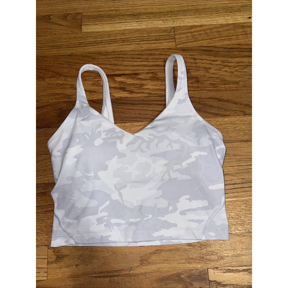 Lululemon Align Tank Top Incognito Camo Alpine White Women’s Sz 6 Sports Bra